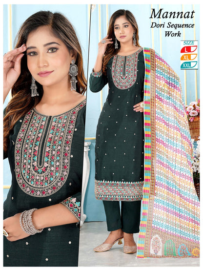 Mannat-Zoya Pravesh Vichitra Silk Readymade Pant Style Suits