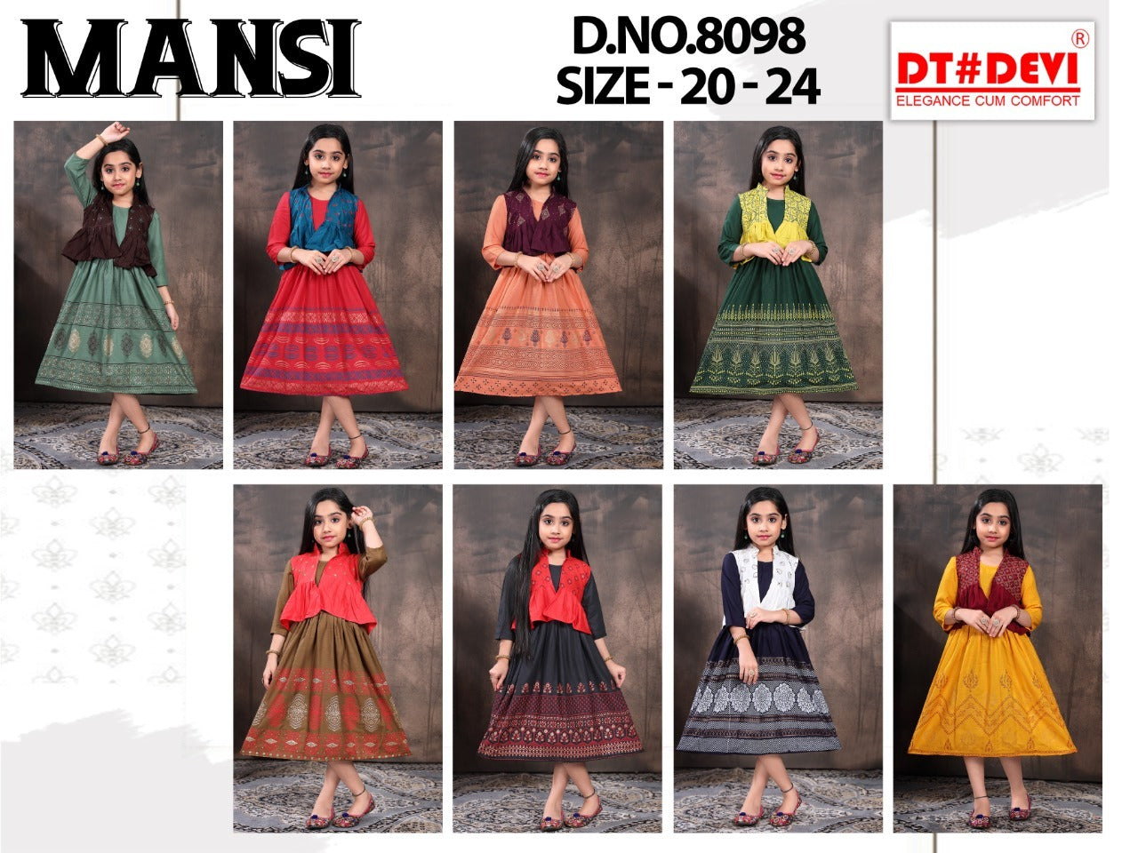Mansi-8098 Dt Devi Rayon Girls Kurti