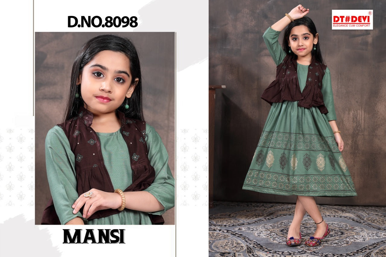 मानसी-8098 डीटी देवी रेयॉन गर्ल्स कुर्ती