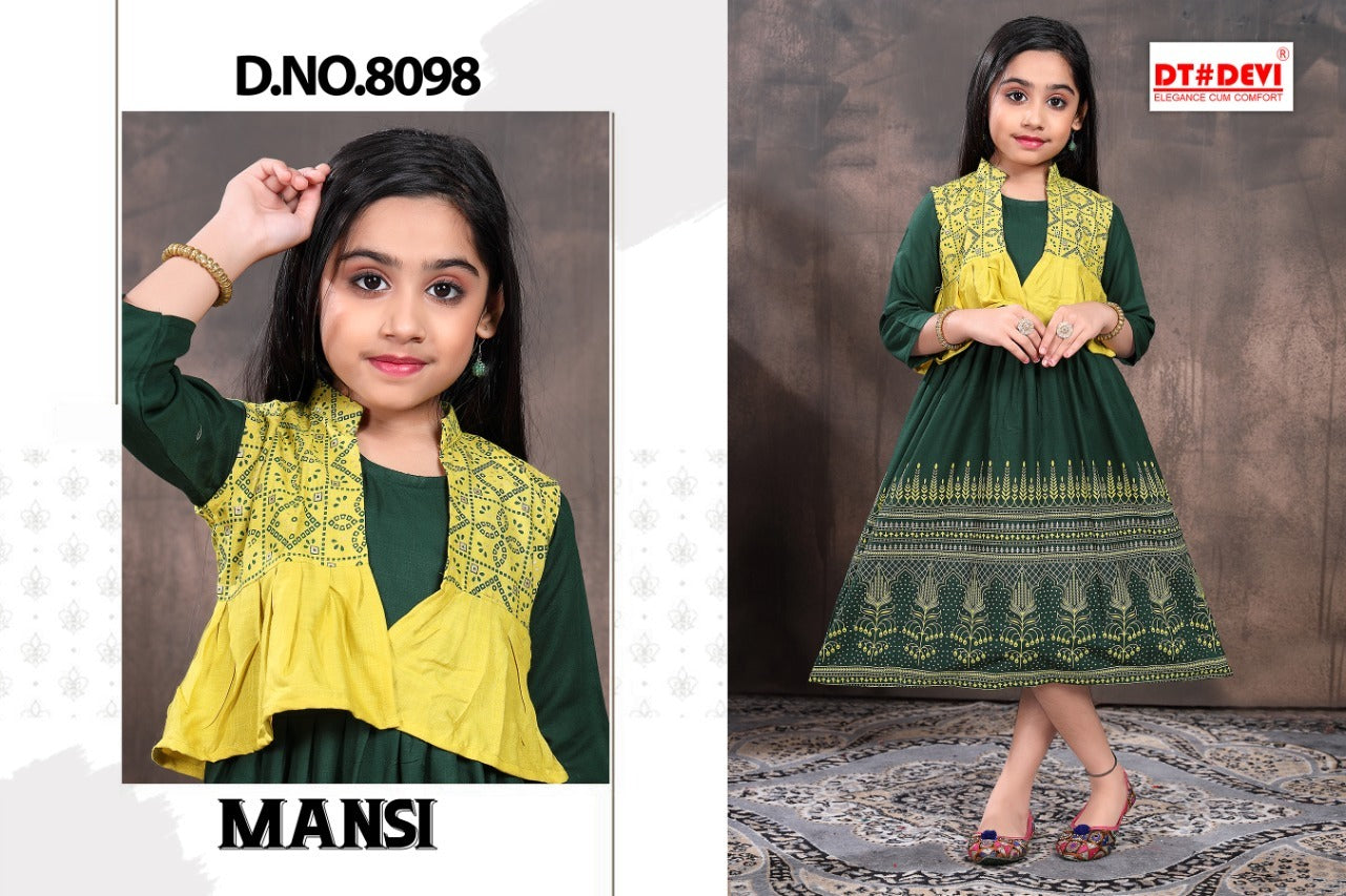 मानसी-8098 डीटी देवी रेयॉन गर्ल्स कुर्ती