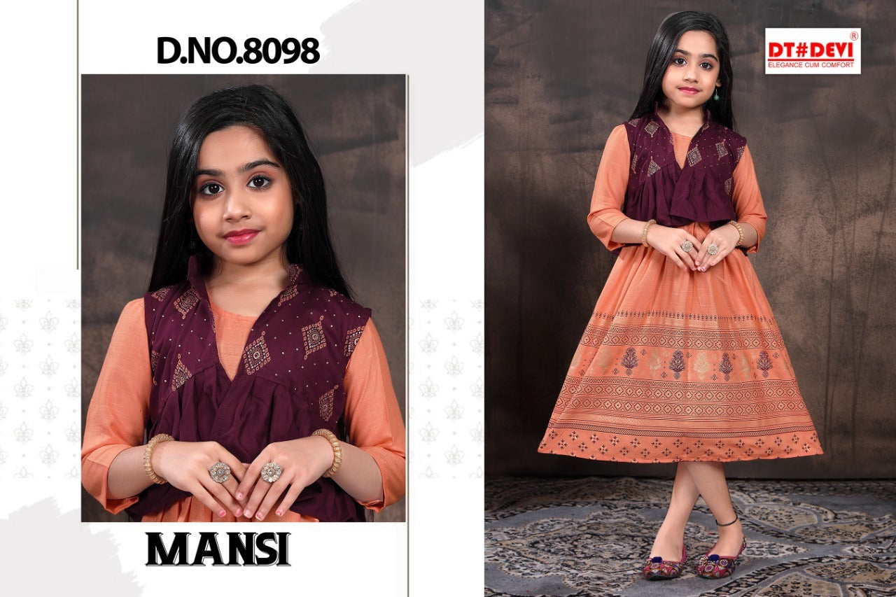 मानसी-8098 डीटी देवी रेयॉन गर्ल्स कुर्ती