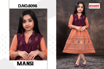 मानसी-8098 डीटी देवी रेयॉन गर्ल्स कुर्ती