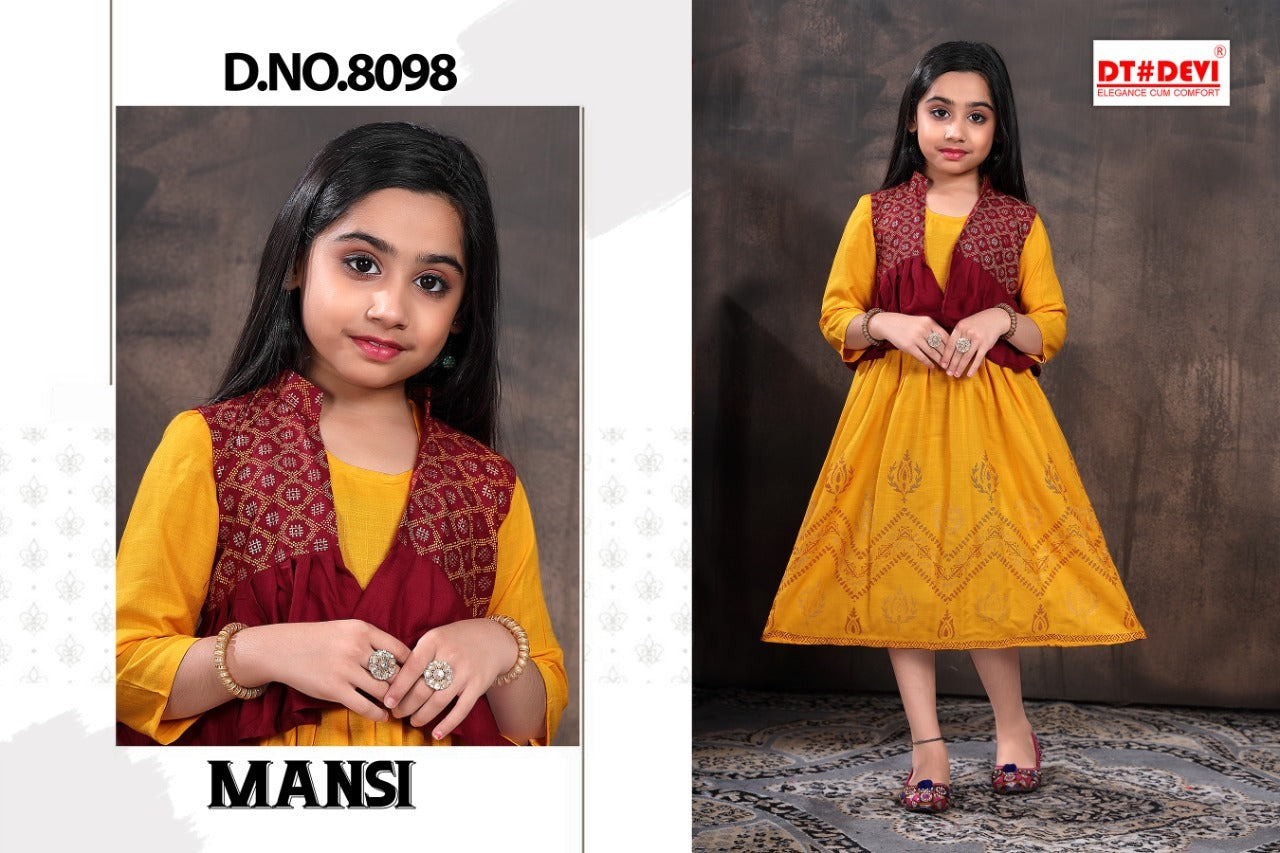 मानसी-8098 डीटी देवी रेयॉन गर्ल्स कुर्ती