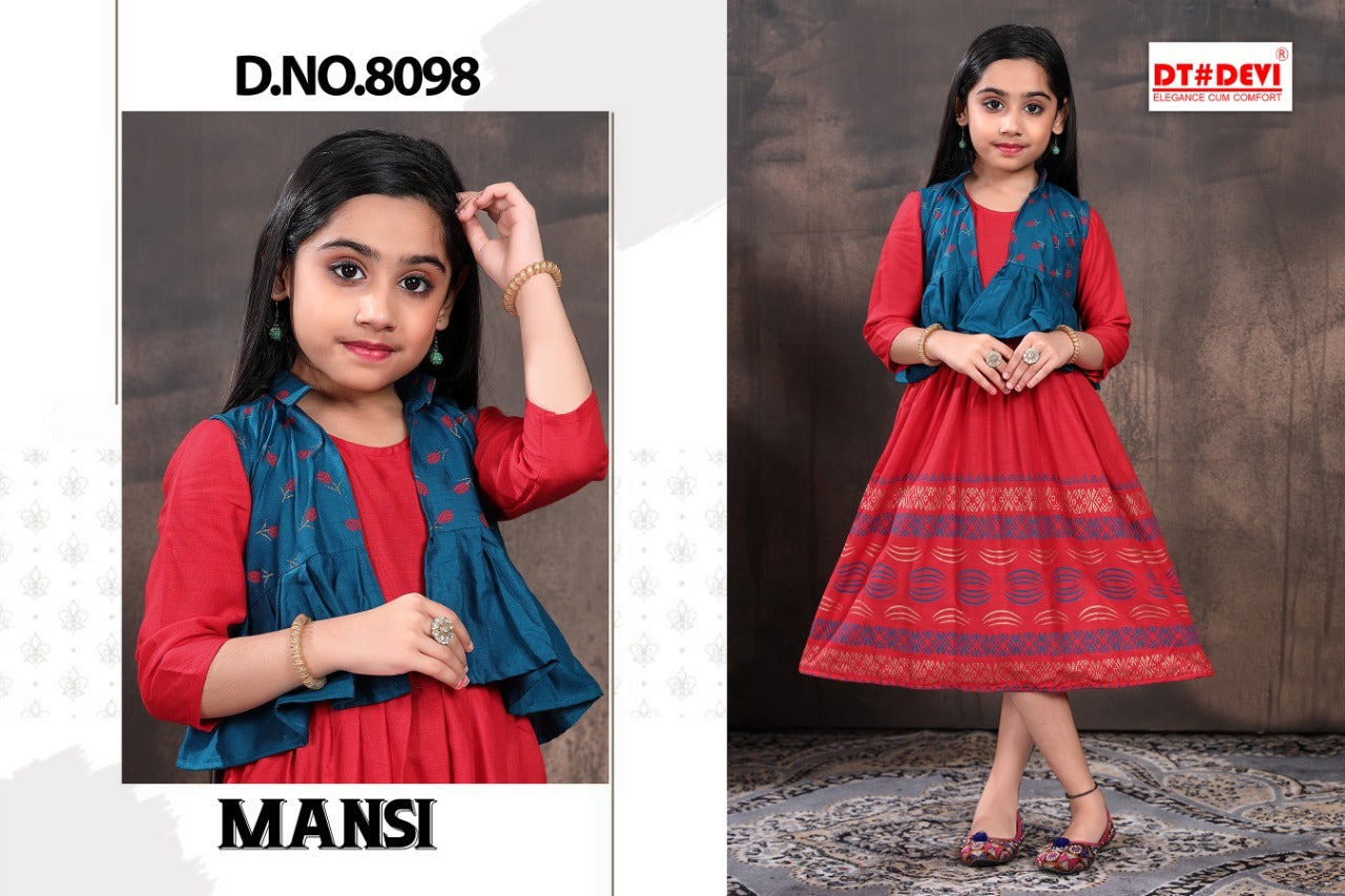मानसी-8098 डीटी देवी रेयॉन गर्ल्स कुर्ती