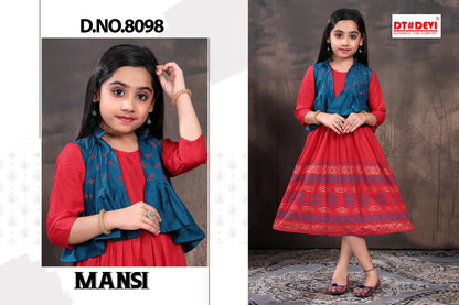 मानसी-8098 डीटी देवी रेयॉन गर्ल्स कुर्ती