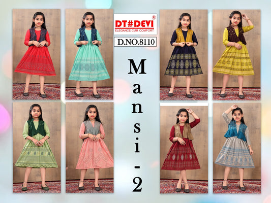Mansi Vol 2-8110 Dt Devi Rayon Girls Kurti