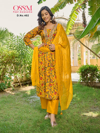 Mantra Vol 4 Ossm Chanderi Readymade Pant Style Suits