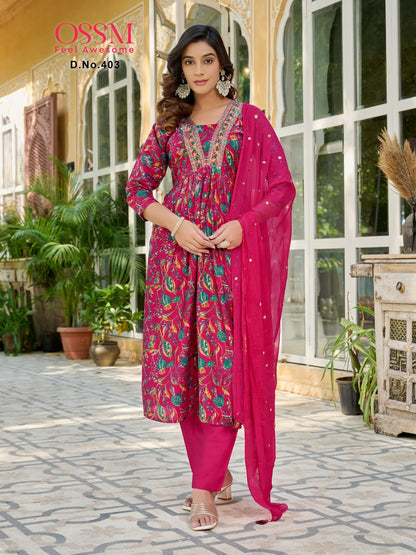 Mantra Vol 4 Ossm Chanderi Readymade Pant Style Suits