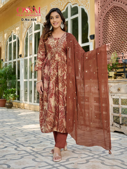 Mantra Vol 4 Ossm Chanderi Readymade Pant Style Suits