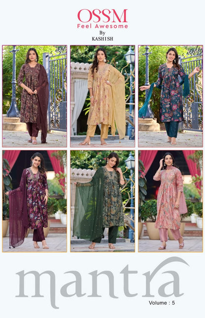 Mantra Vol 5 Ossm Chanderi Modal Readymade Pant Style Suits