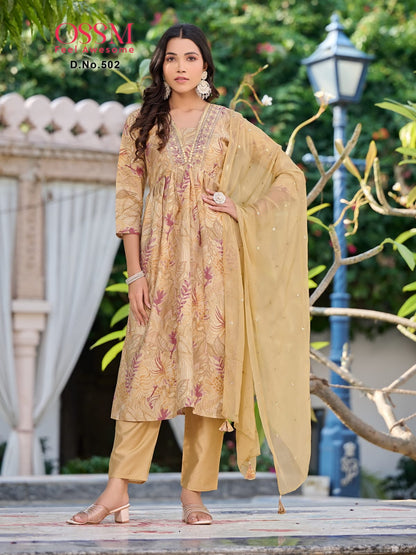 Mantra Vol 5 Ossm Chanderi Modal Readymade Pant Style Suits