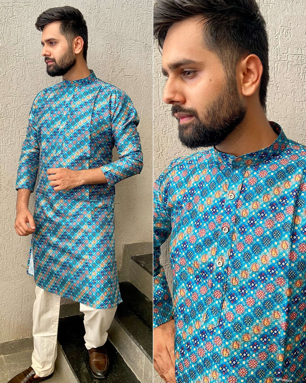 Manyavar Bluehills Banglori Silk Mens Kurta Pajama