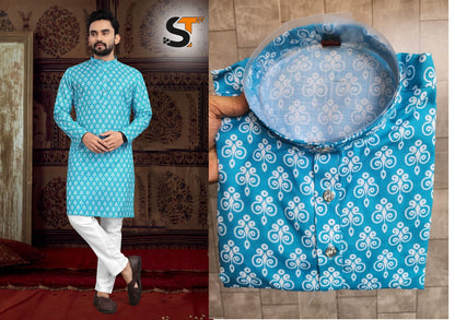 Manyawar Salas Cotton Mens Kurta Pajama