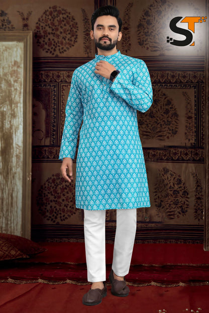 Manyawar Salas Cotton Mens Kurta Pajama