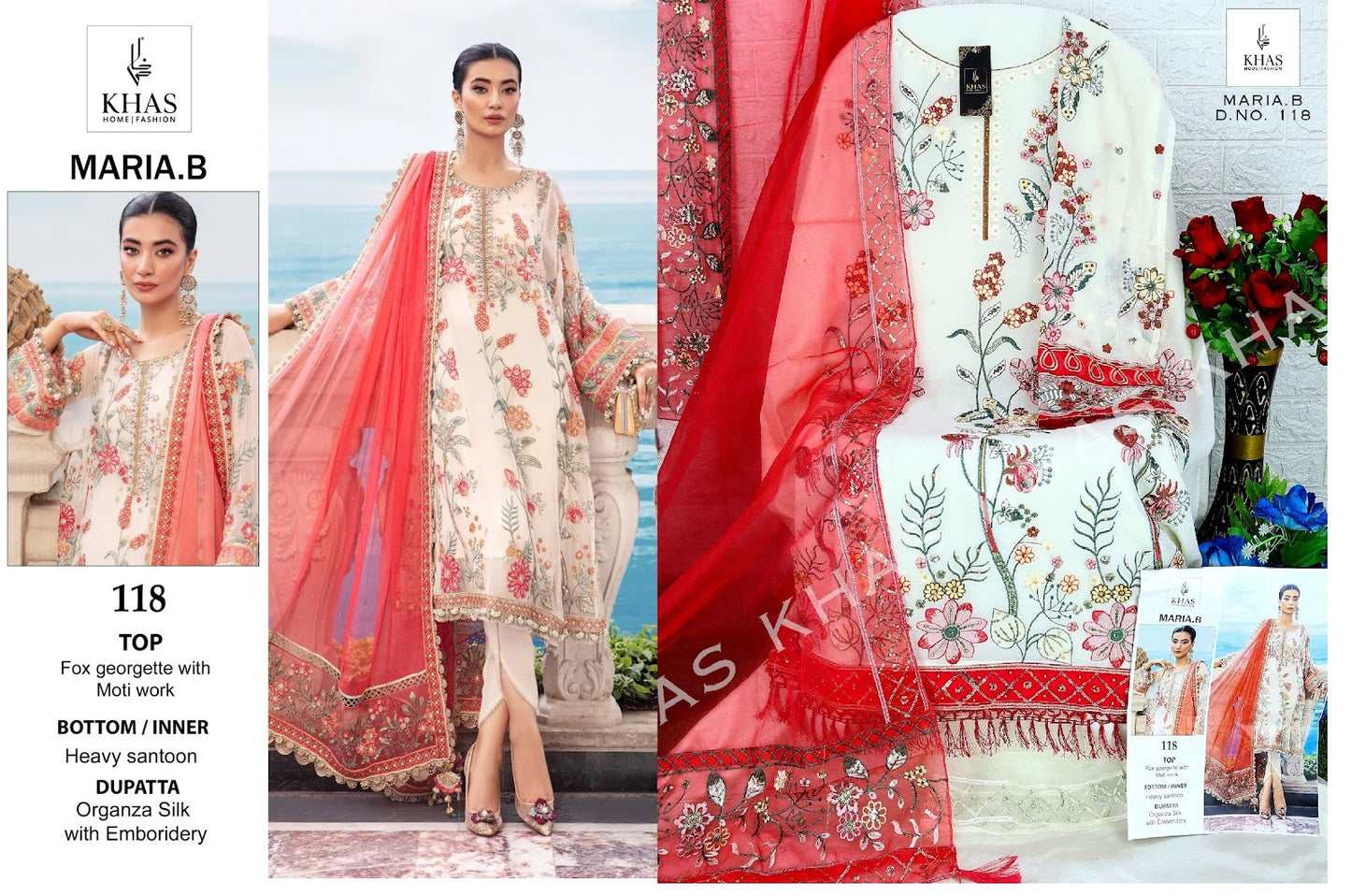 Maria.B Khas Georgette Pakistani Salwar Suits