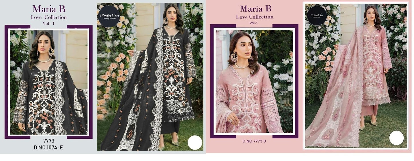 Maria B Love Collection 1074 Mehboob Tex Cotton Pakistani Salwar Suits
