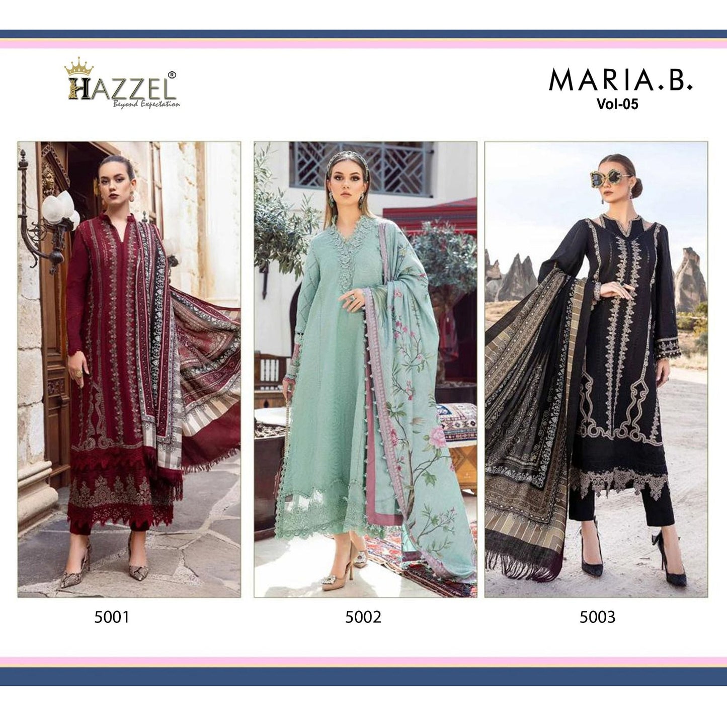 Maria B Vol-5 Hazzel Rayon Cotton Pakistani Salwar Suits