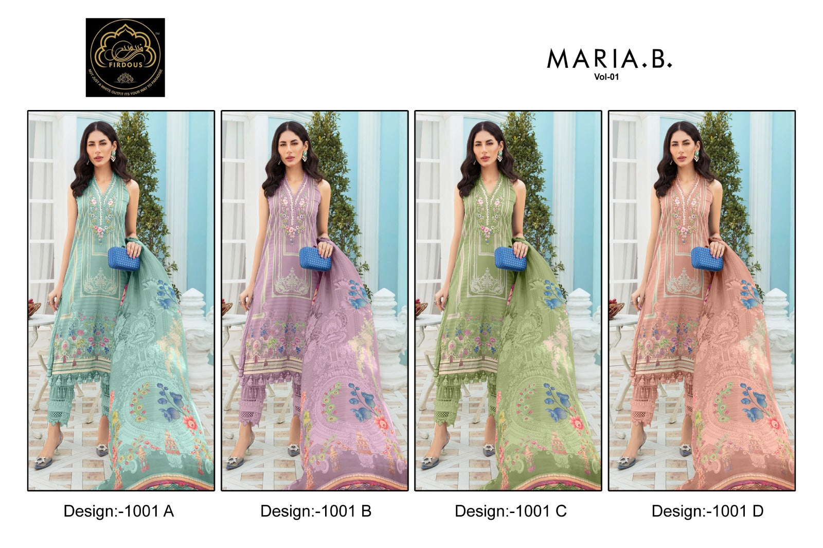 Maria B Vol 1 Firdous Art Cotton Pakistani Patch Work Suits