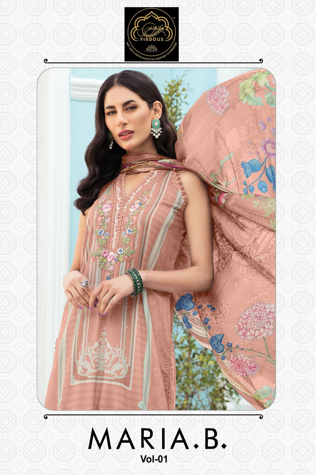 Maria B Vol 1 Firdous Art Cotton Pakistani Patch Work Suits