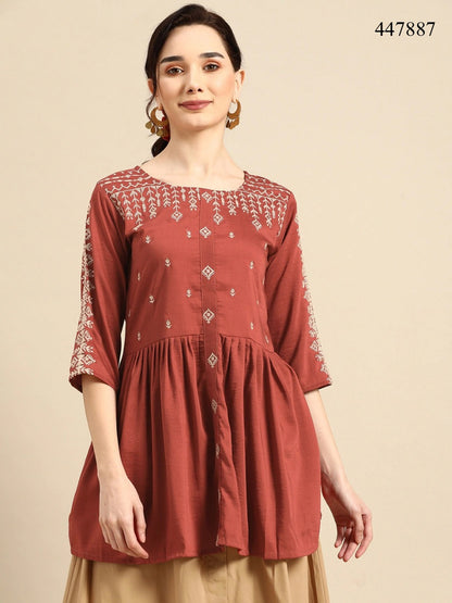 Marina Mahotsav Viscose Designer Long Top