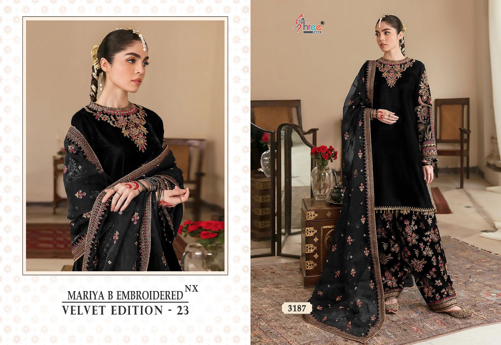 Mariya B Embroidered Nx Shree Fabs Velvet Suits