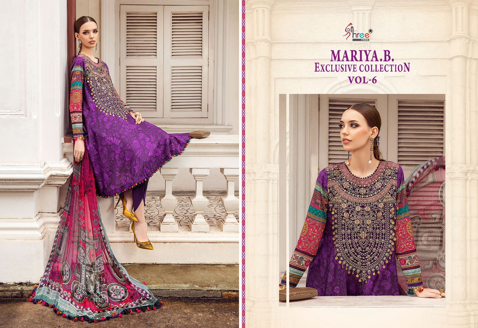 Mariya B Exclusive Collection Vol 6 Shree Fabs Cotton Pakistani Salwar Suits