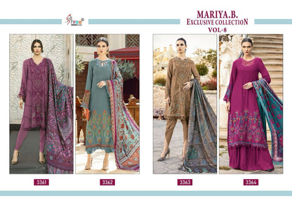 Mariya B Exclusive Collection Vol 8 Shree Fabs Rayon Cotton Pakistani Salwar Suits