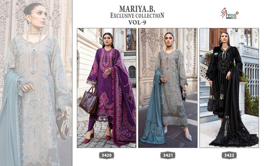 Mariya B Exclusive Collection Vol 9 Shree Fabs Rayon Cotton Pakistani Salwar Suits