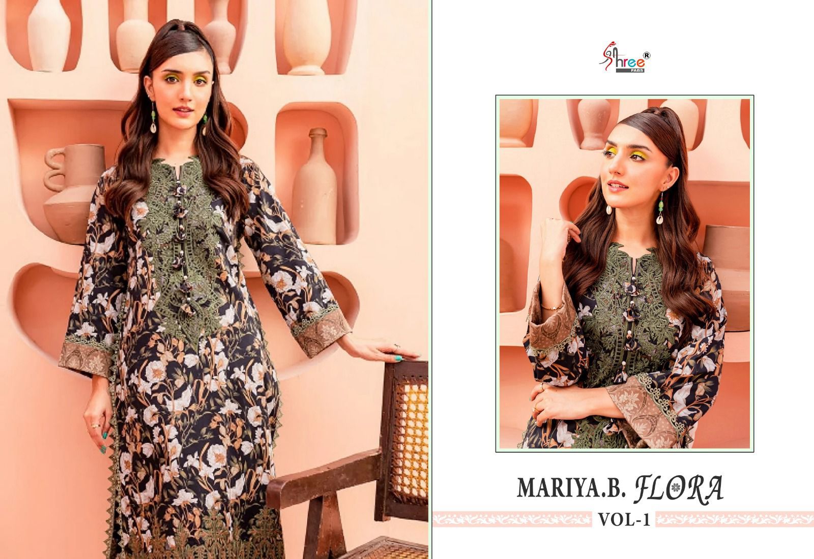 Mariya B Flora Vol 1 Shree Fabs Jaam Cotton Pakistani Salwar Suits