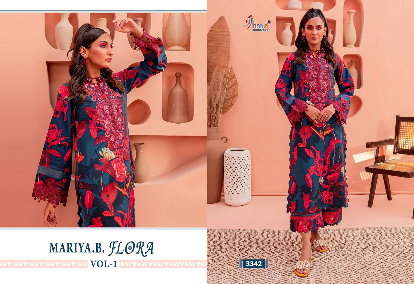 Mariya B Flora Vol 1 Shree Fabs Jaam Cotton Pakistani Salwar Suits