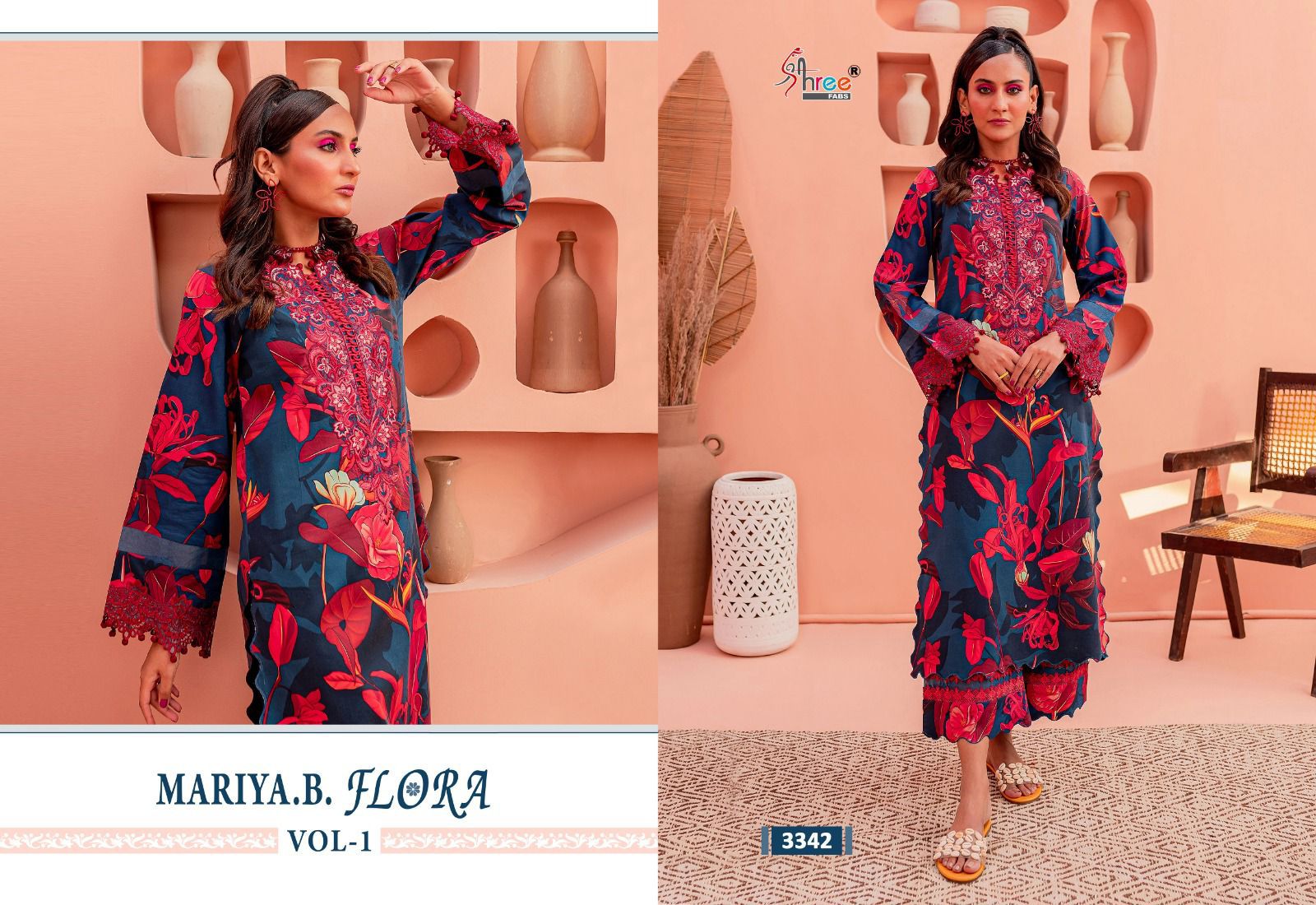 Mariya B Flora Vol 1 Shree Fabs Jaam Cotton Pakistani Salwar Suits