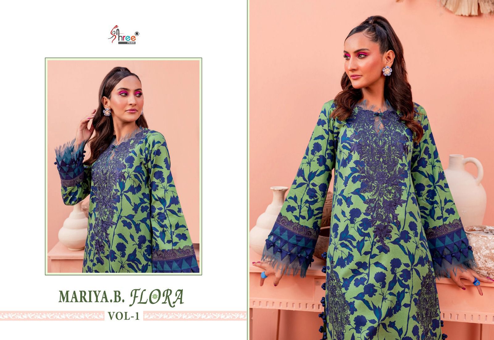 Mariya B Flora Vol 1 Shree Fabs Jaam Cotton Pakistani Salwar Suits