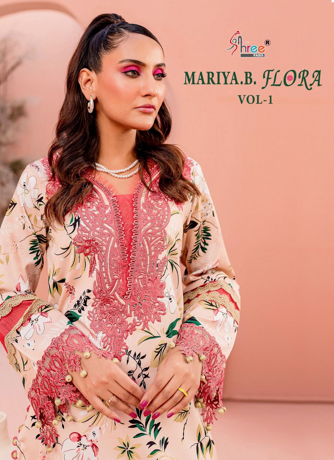 Mariya B Flora Vol 1 Shree Fabs Jaam Cotton Pakistani Salwar Suits