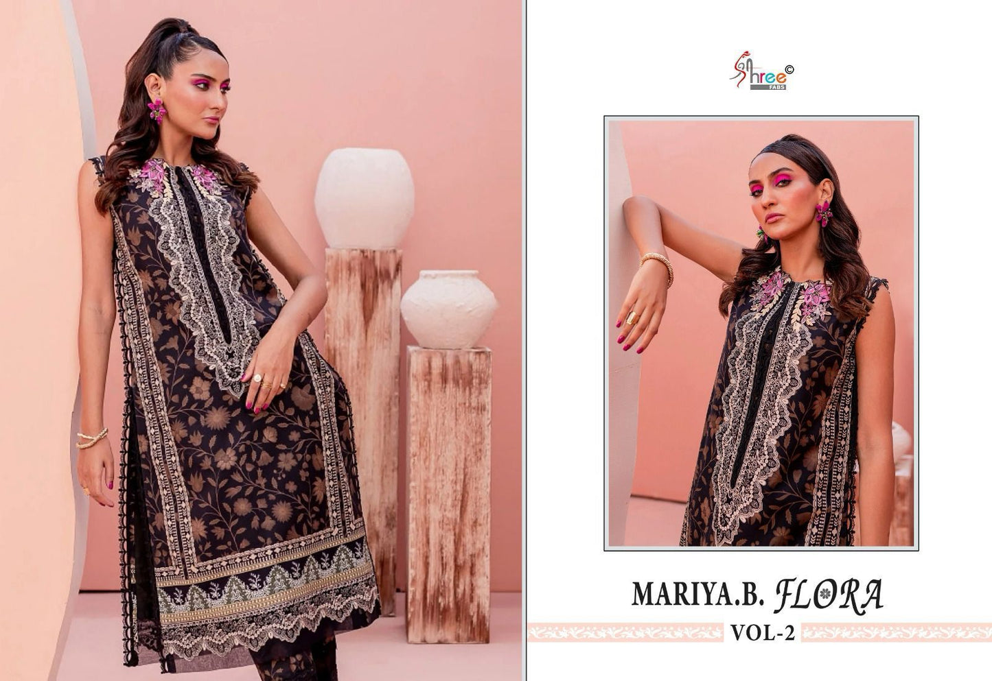 Mariya B Flora Vol 2 Shree Fabs Jaam Cotton Pakistani Salwar Suits