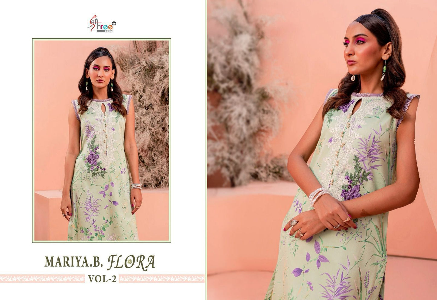 Mariya B Flora Vol 2 Shree Fabs Jaam Cotton Pakistani Salwar Suits