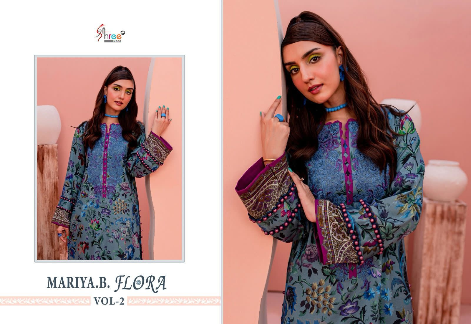 Mariya B Flora Vol 2 Shree Fabs Jaam Cotton Pakistani Salwar Suits