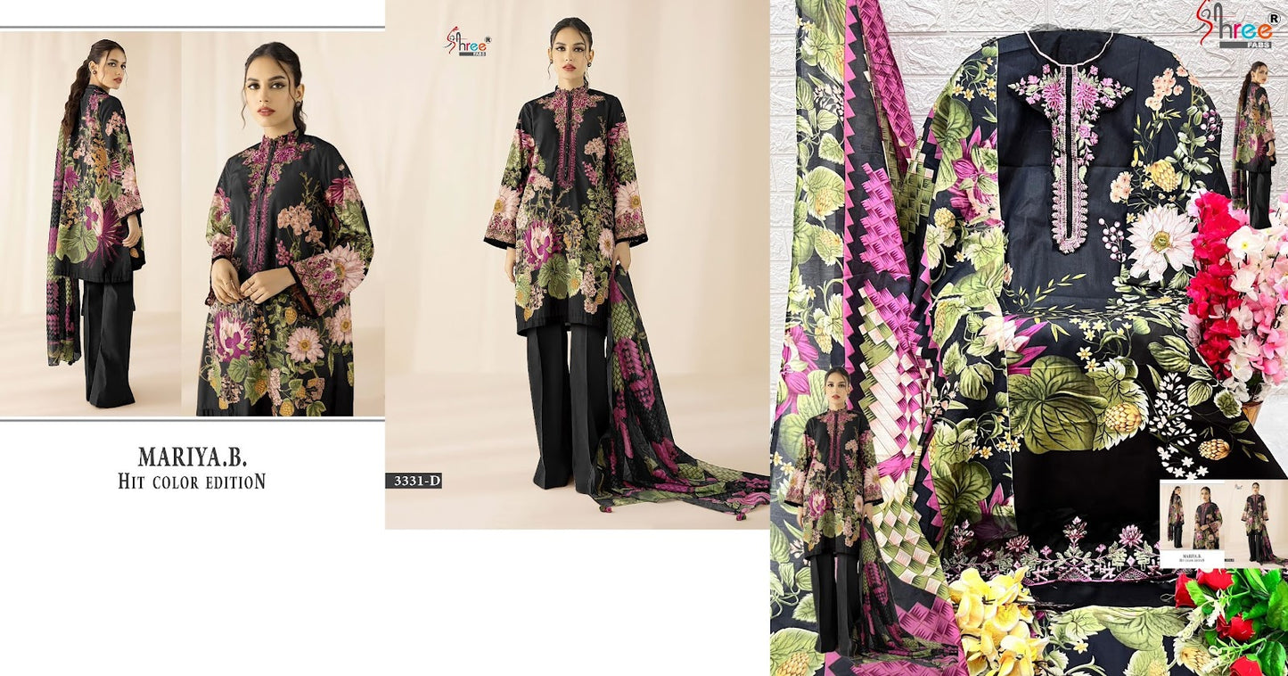 Mariya B Hit Color 3331 Shree Fabs Cotton Pakistani Salwar Suits