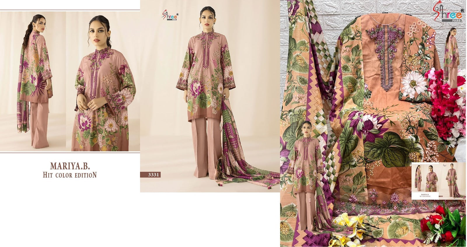 Mariya B Hit Color 3331 Shree Fabs Cotton Pakistani Salwar Suits