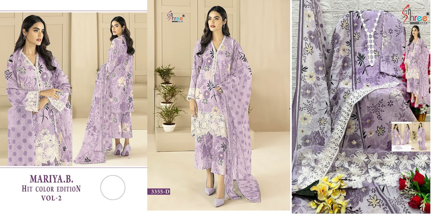 Mariya B Hit Color Vol 2-3355 Shree Fabs Cotton Pakistani Salwar Suits