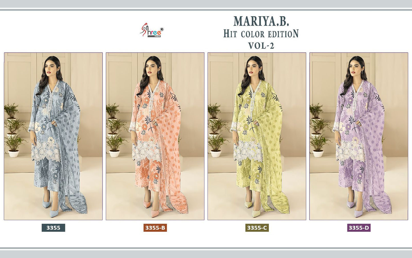 Mariya B Hit Color Vol 2-3355 Shree Fabs Cotton Pakistani Salwar Suits