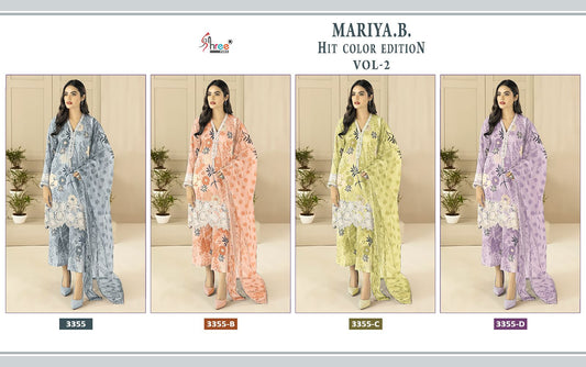 Mariya B Hit Color Vol 2-3355 Shree Fabs Cotton Pakistani Salwar Suits