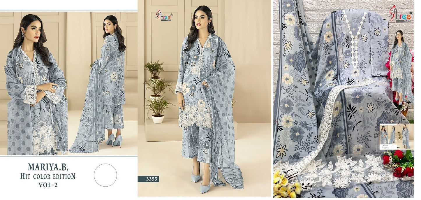 Mariya B Hit Color Vol 2-3355 Shree Fabs Cotton Pakistani Salwar Suits