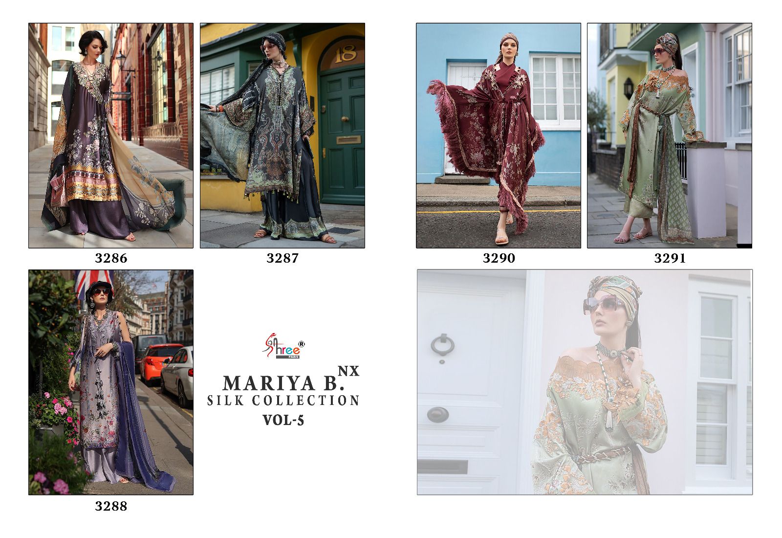 Mariya B Silk Vol 5 Nx Shree Fabs Japan Satin Pakistani Salwar Suits