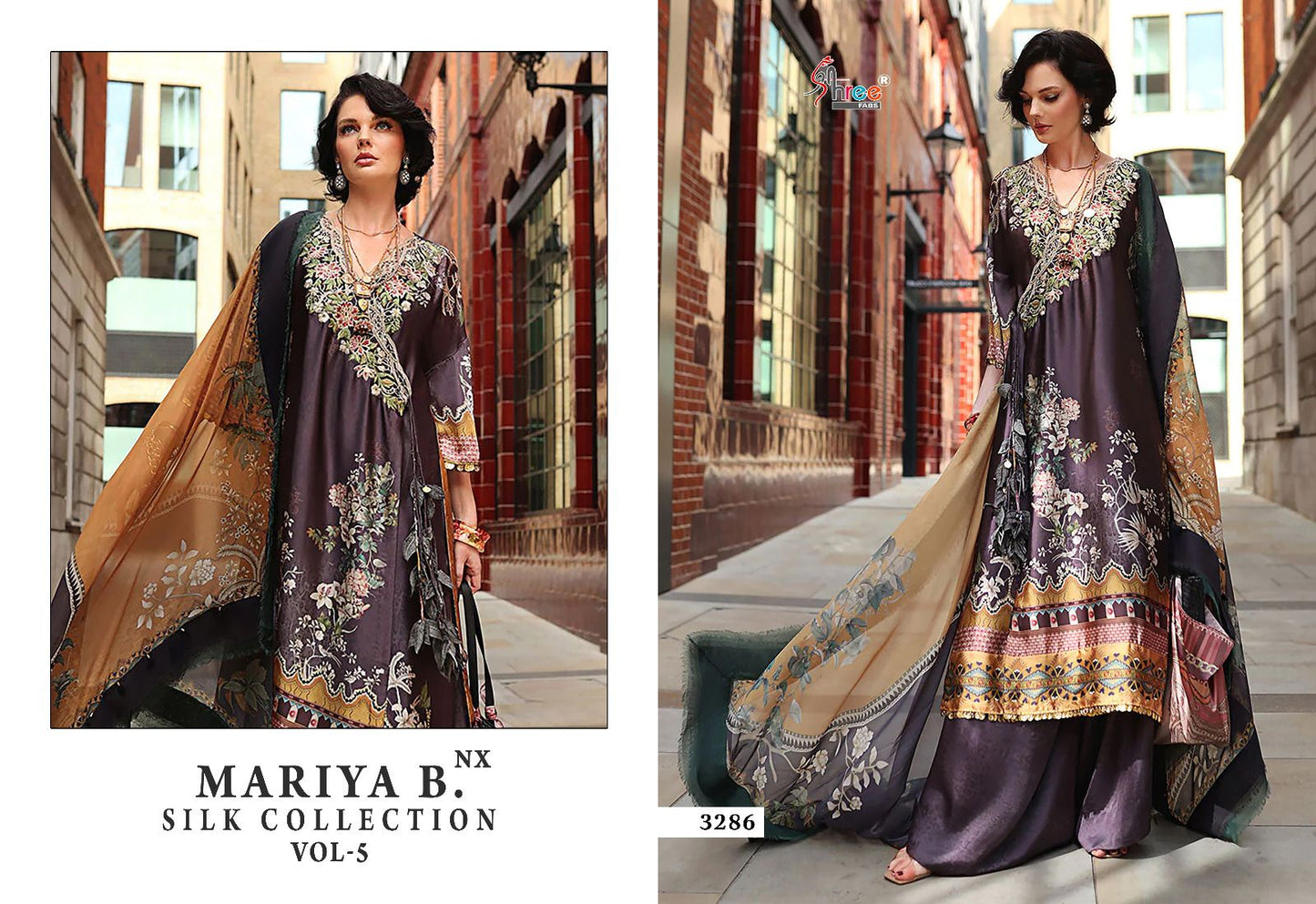 Mariya B Silk Vol 5 Nx Shree Fabs Japan Satin Pakistani Salwar Suits
