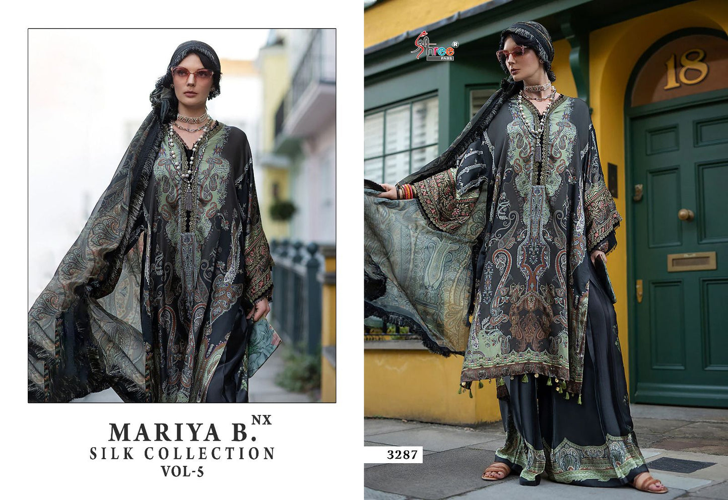 Mariya B Silk Vol 5 Nx Shree Fabs Japan Satin Pakistani Salwar Suits