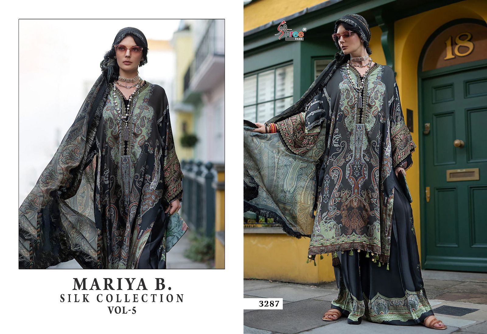 Mariya B Silk Vol 5 Shree Fabs Satin Pakistani Salwar Suits