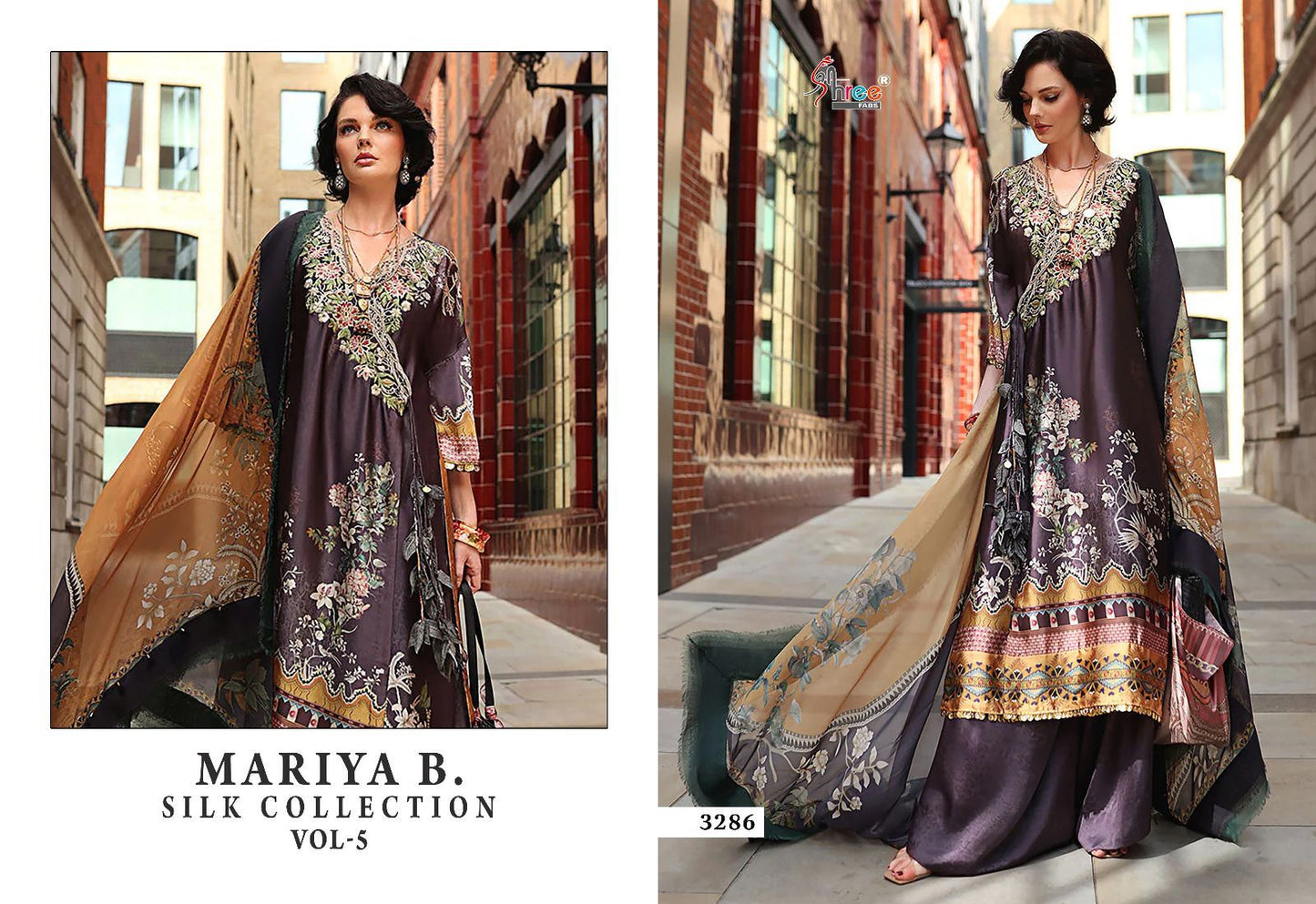 Mariya B Silk Vol 5 Shree Fabs Satin Pakistani Salwar Suits