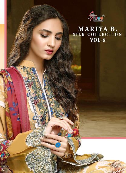 Mariya B Silk Vol 6 Shree Fabs Satin Pakistani Salwar Suits