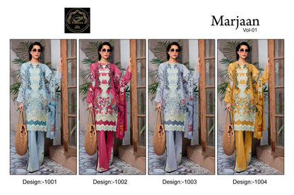 Marjaan Vol 1 Firdous Art Cotton Pakistani Patch Work Suits