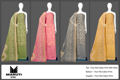 Maruti-185 Bipson Prints Mal Cotton Pant Style Suits